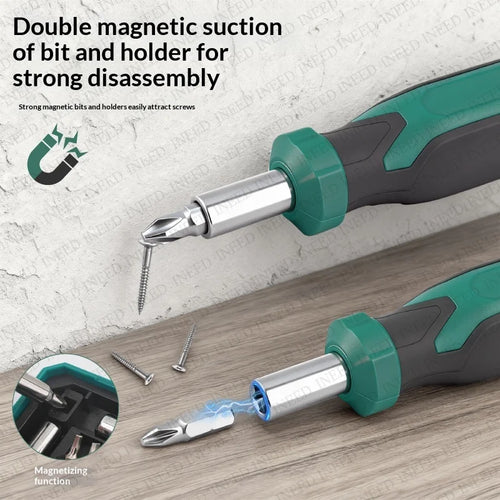 1/4" Drive Quick-Release 40 in 1 Ratchet Socket Bit Set Cr-V Steel Phillips/Slotted Screwdrivers for Repair & Hand Tools