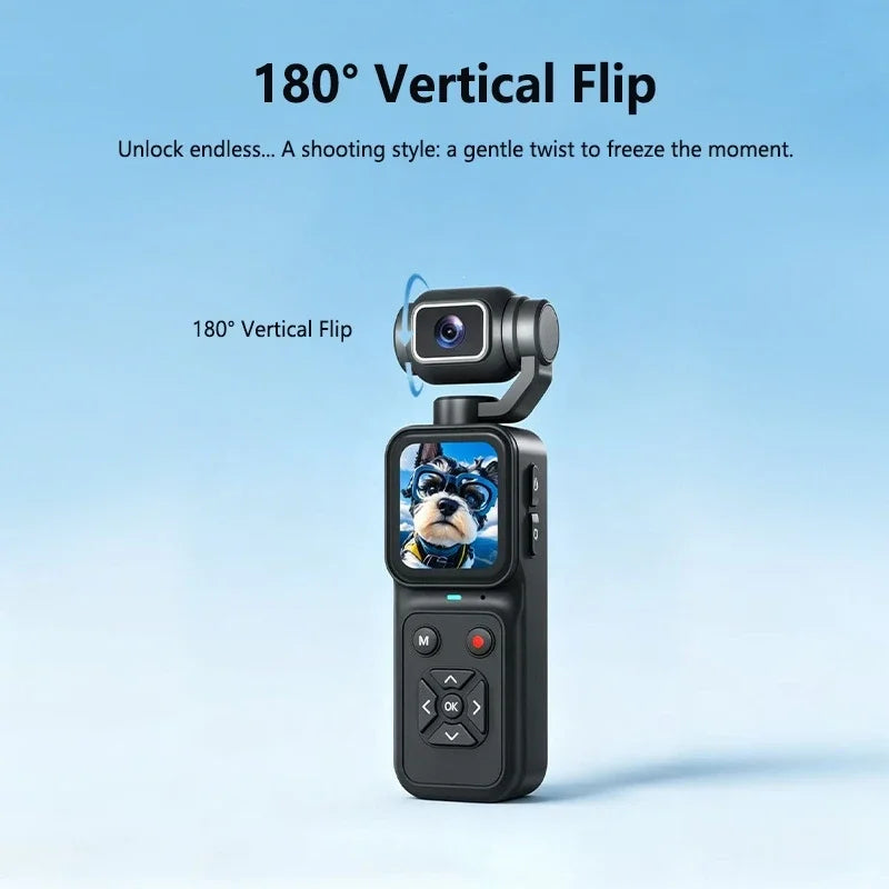 Lenovo Handheld Sports Camera 4K HD Motion Stabilization Pocket-Sized Portable for Vlogging Upload to Phone 32GB