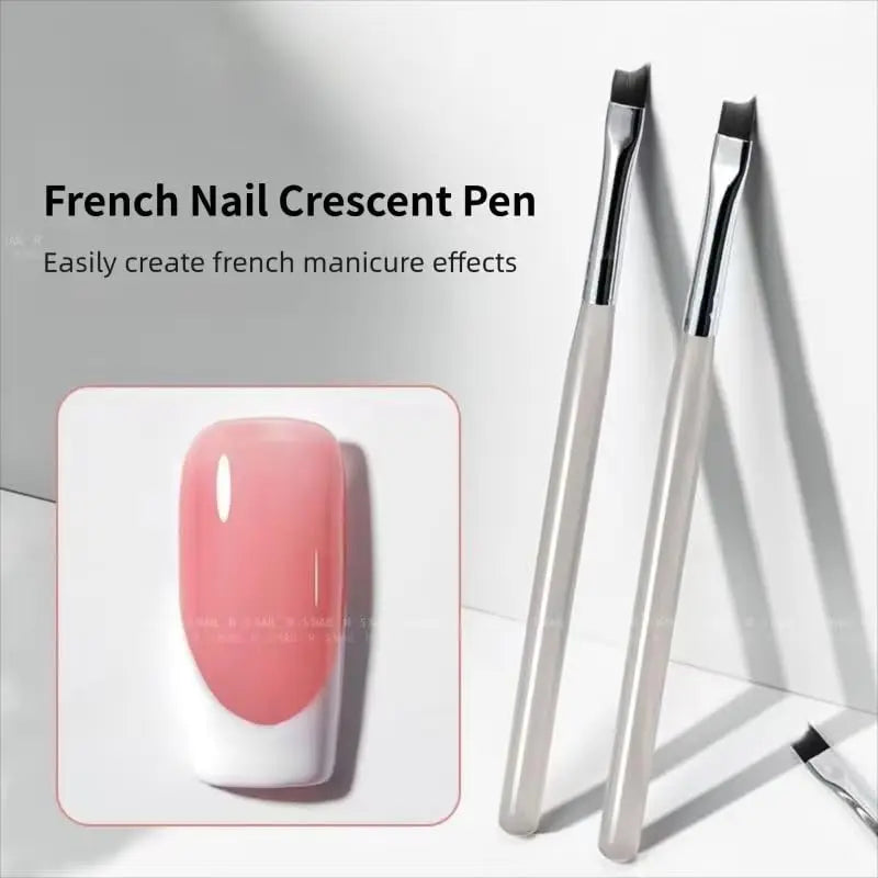 1/5Pcs Professional French Nail Art Brushes Set Half Moon Shape Nail Brush UV Gel Acrylic Painting DIY Manicure Tool