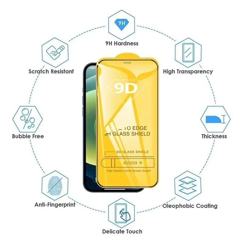 1-5Pcs 9D HD Full Coverage Tempered Glass For Samsung A56 A57 A17 A16 A15 A36 A26 A35 A34 A33 A55 A54 A53 S24FE A07 A06 A05