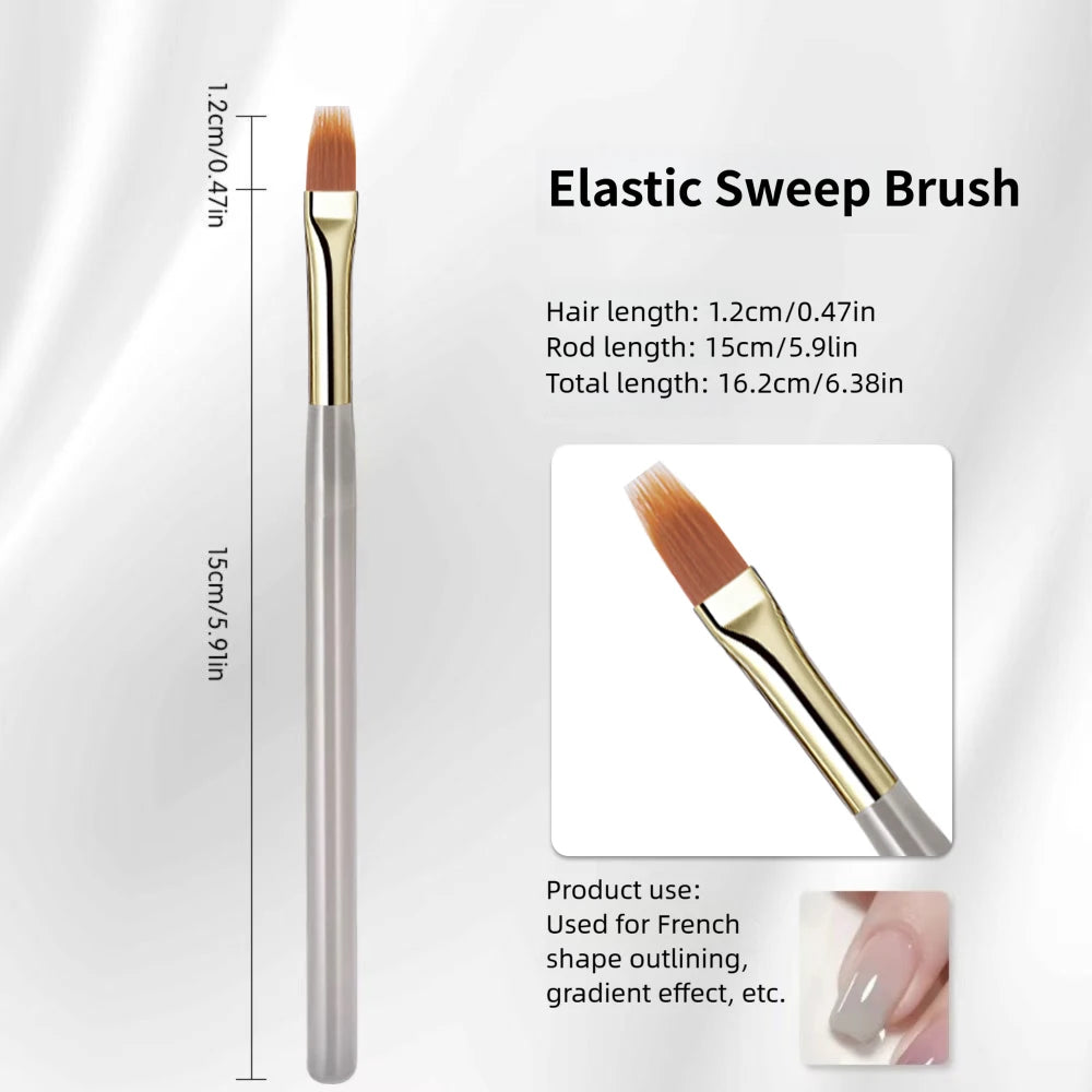 1/5Pcs Professional French Nail Art Brushes Set Half Moon Shape Nail Brush UV Gel Acrylic Painting DIY Manicure Tool