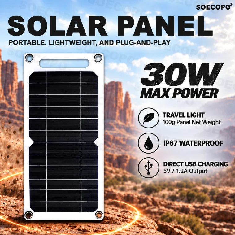 30W High Efficiency Panel 5V Plate With USB Safe Stabilize Charger