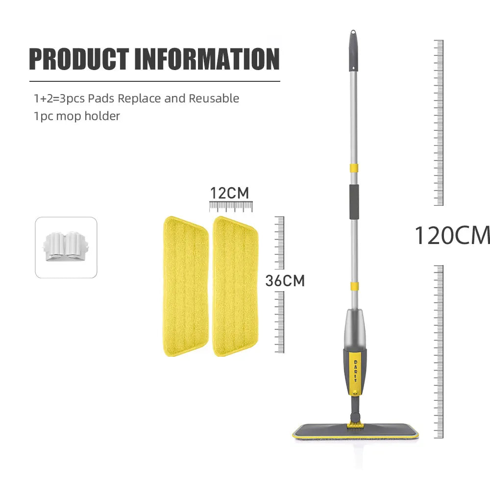Magic Floor Cleaning Sweeper Brooms With Microfiber Pads 360° Rotation
