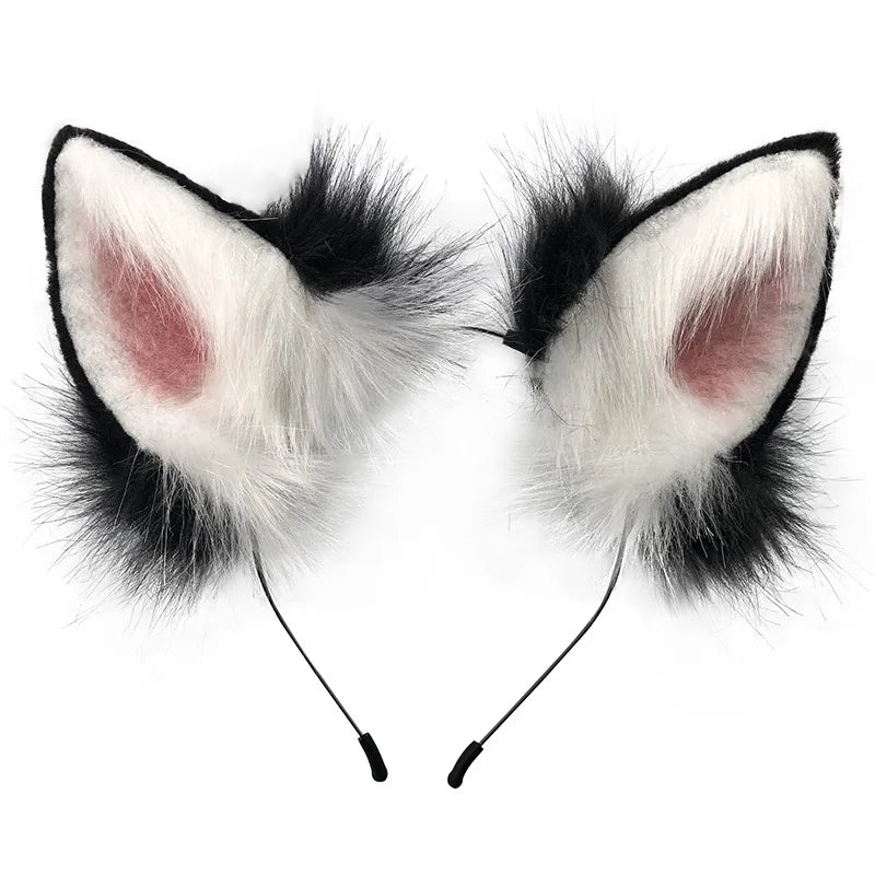 Furry Animal Cat Fox Ear Hair Hoops Adjustable Halloween