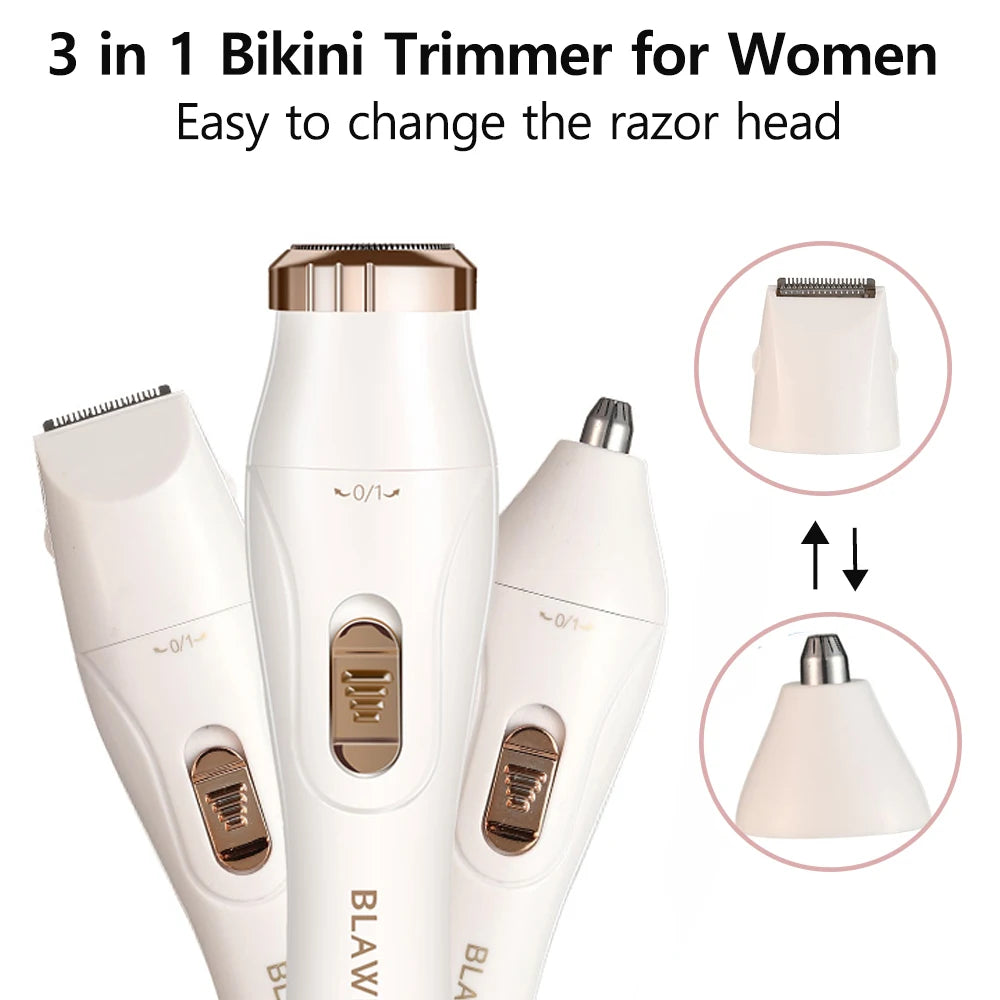 Electric Razor for Women Rechargeable Bikini Trimmer for Women Body Face Legs Underarm Hair Remover Painless Women Shaver