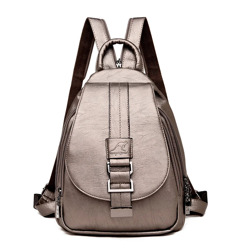 2024 New Hot Women Leather Backpacks Female Vintage Backpack for Teenage Girls School Chest Bag Travel Bagpack Ladies Back Pack