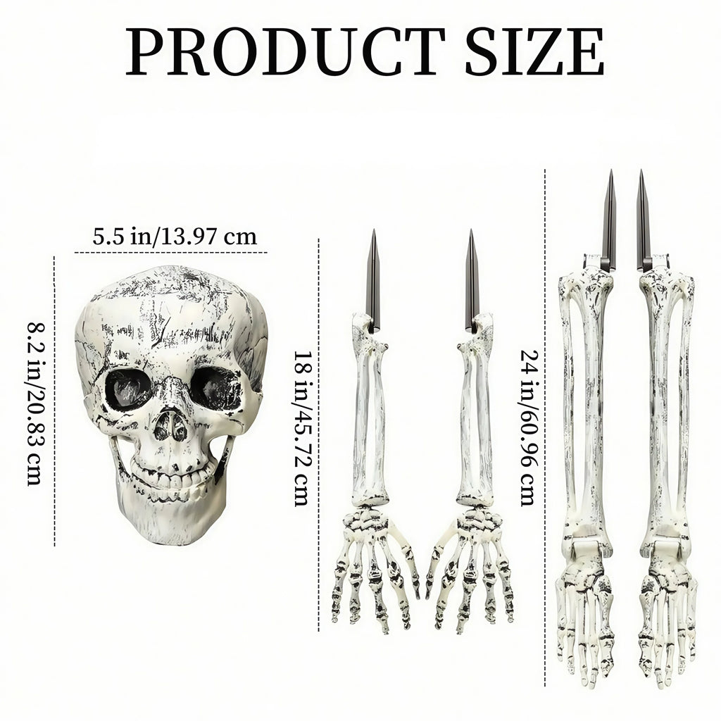 Halloween Skeleton Stake Decorations, Realistic Skeleton Arm Leg Bones
