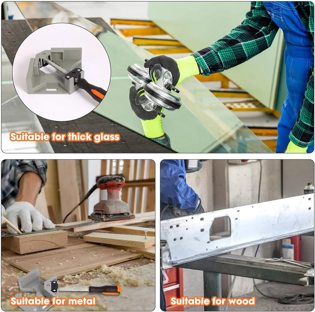 Aluminum Alloy Wood Working Jigs Photo Frame 90 Degrees Angle Clamp Single