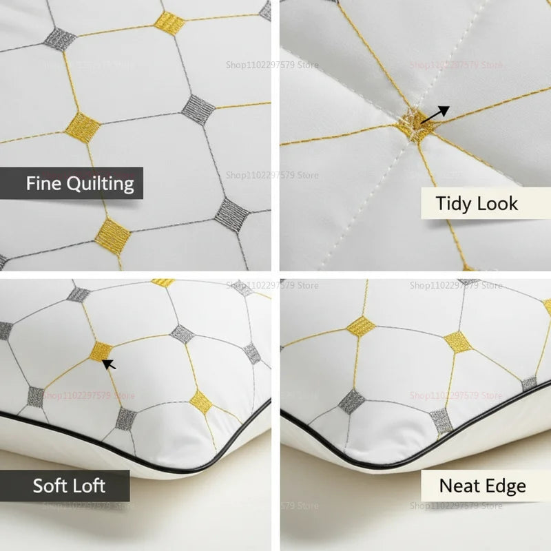 Washable Cotton Hotel Pillow Core Pillow for Cervical Spine Support and Comfort Ideal for Home Office Travel Dorm Bed Nap Pillow