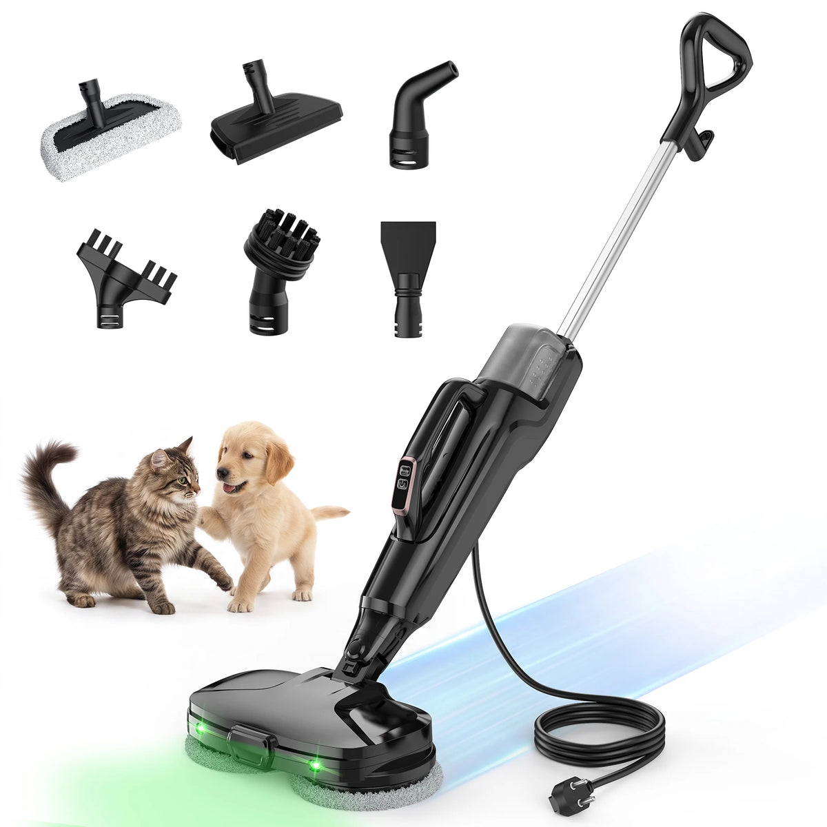 Lubluelu 1580W 6 in 1 Steam Mop Steam Cleaner Steam Broom Cleaner Electric Steam Mop Removes Stubborn Stains with 500ML Tank.