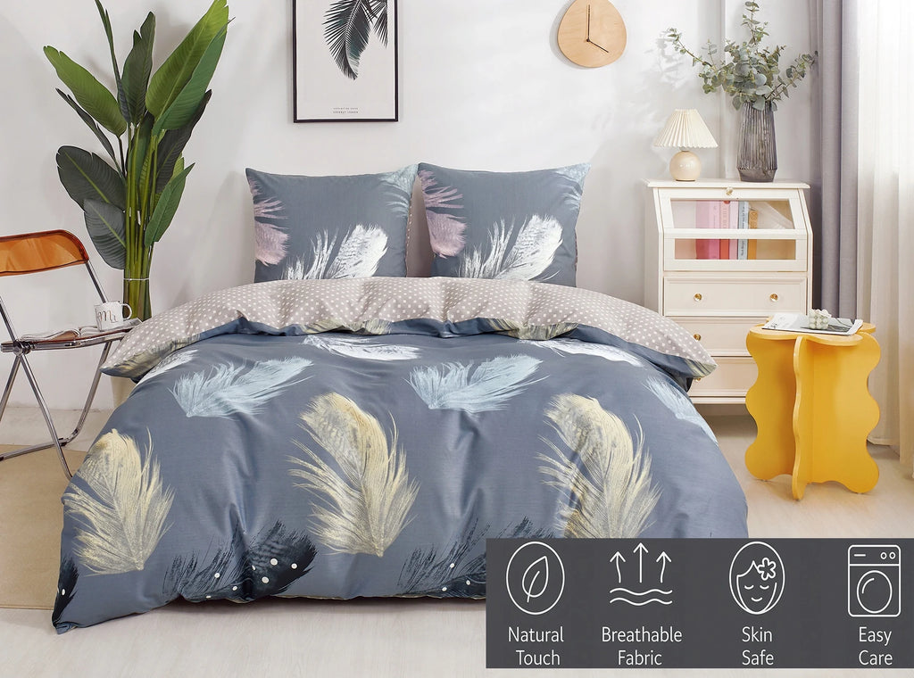 3pcs Cotton Feather Bedding Set 160x200 cm for Double bed