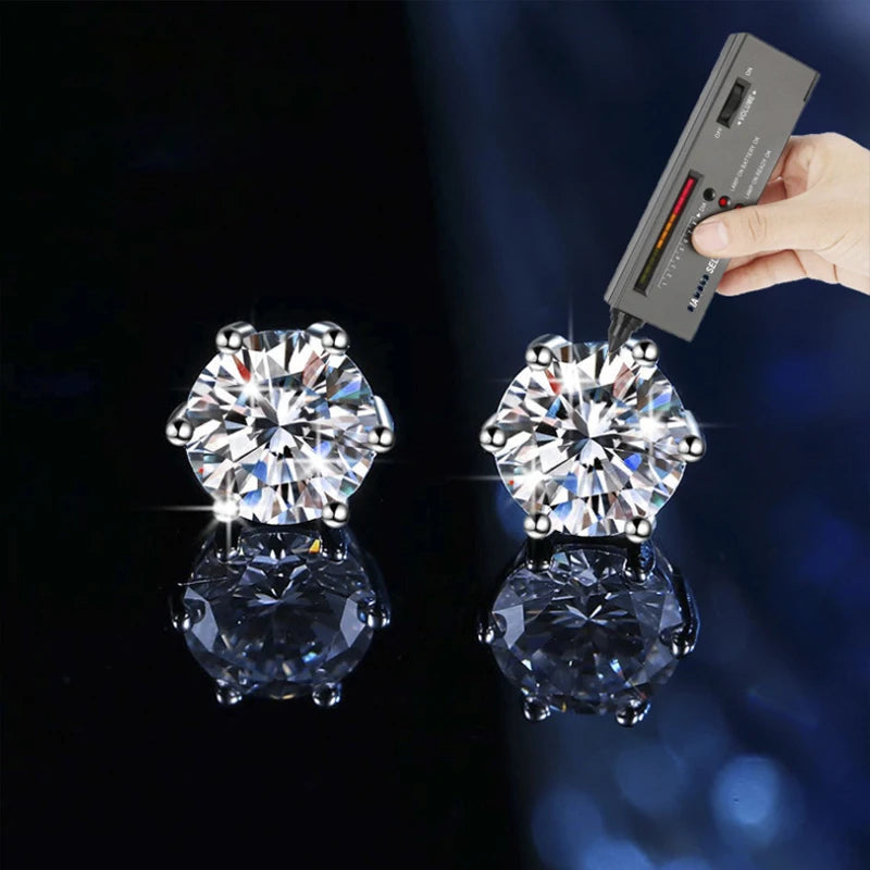100% Earrings Moissanite for Women Pass Diamond