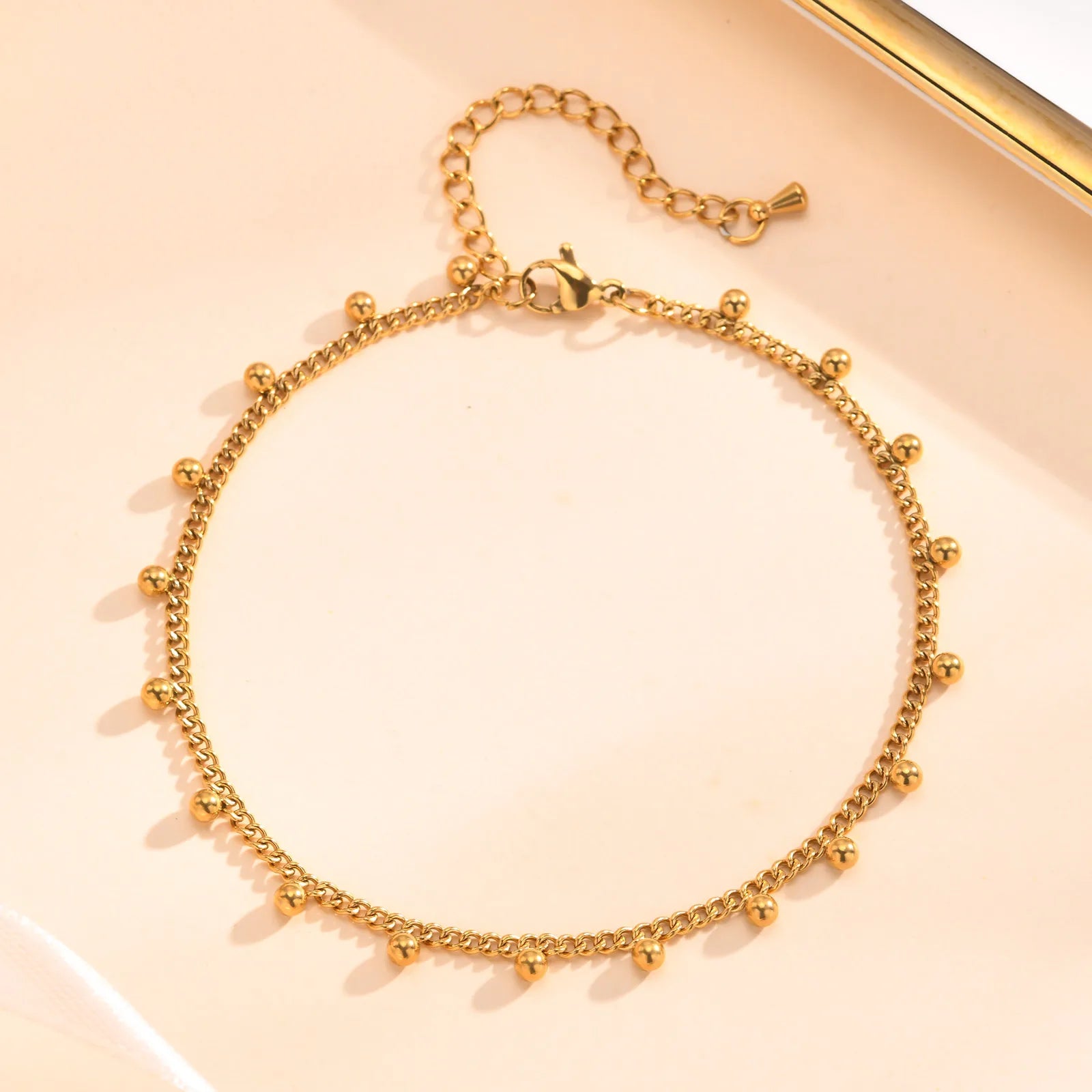 Full-gloss Disc Tassel Anklet for Women Stainless Steel Gold Color  Minimalist Anklets Daily Beach Holiday Jewelry New Trend