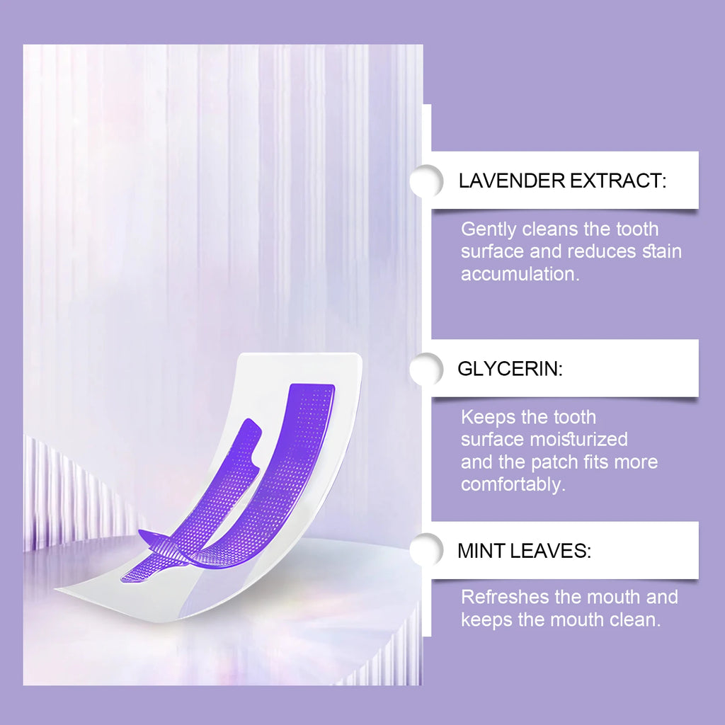 Purple Teeth Whitening Strips Bleaching Stains Remove Oral Whitening Supplies