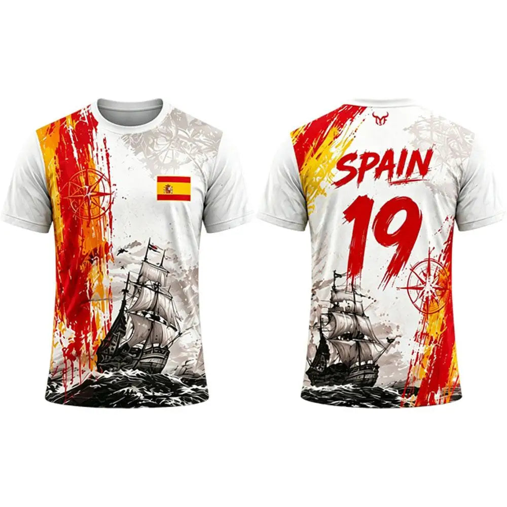 Spain Flag Print Jersey T-shirt 2026