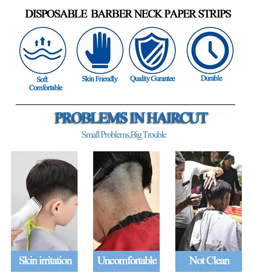 Barber Professional Black Neck Paper Barber Disposable Tissue Collar Tapes