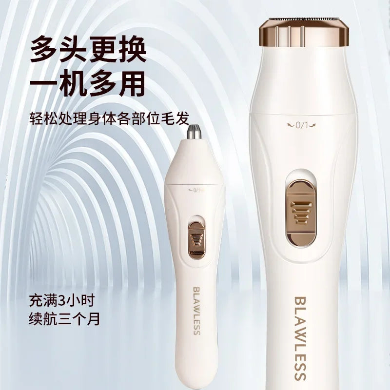 3 in1 Electric Shaver for Women Female Razor Bikini Trimmer Facial Shavers for Ladies Underarms Legs Portable Painless Epilator