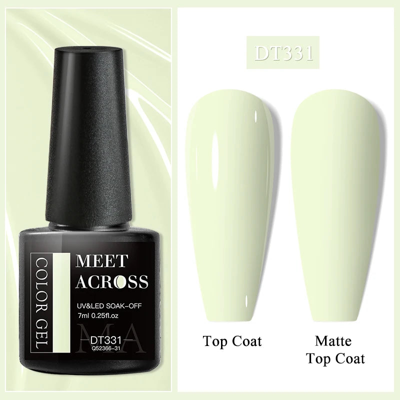 MEET ACROSS 7ml Purple Nail Gel Polish Semi Permanent Nail Art For Nails Decoration