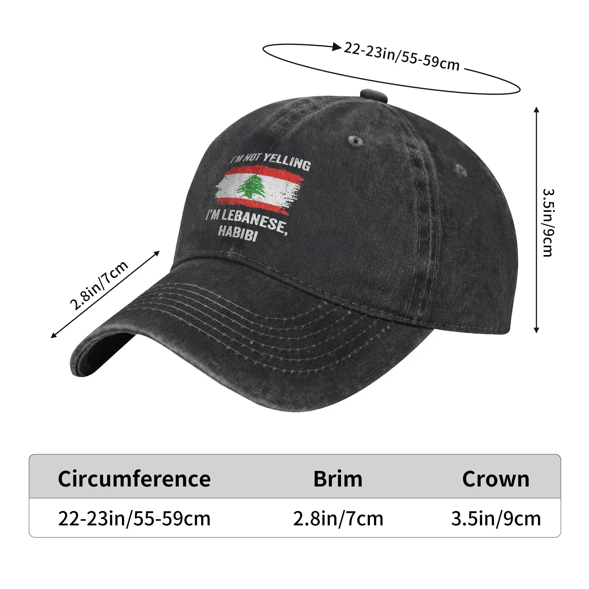 I‘m Not Yelling I’m Lebanese Habibi Funny Lebanon Native Casual Baseball Cap Summer  Trucker Hat Dropshipping Kpop Snapback Cap