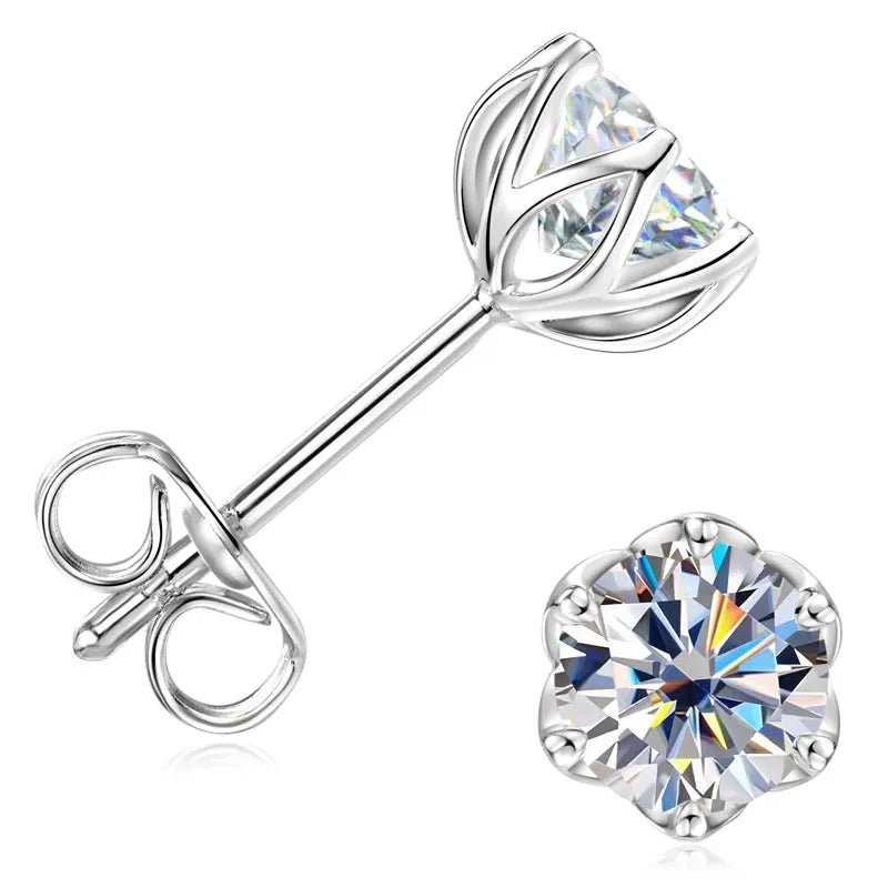 OXTAO Certified Moissanite Circular Stud Earrings for Women Girl 14K Gold Filled