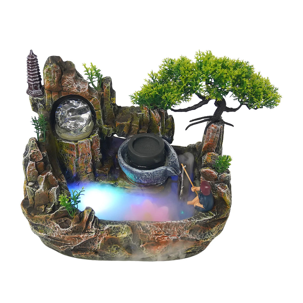 Tabletop Water Fountain, Resin with Painting Process