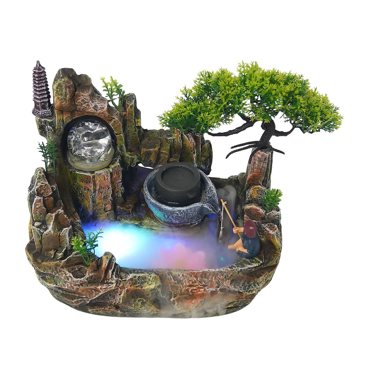 Tabletop Water Fountain, Resin with Painting Process