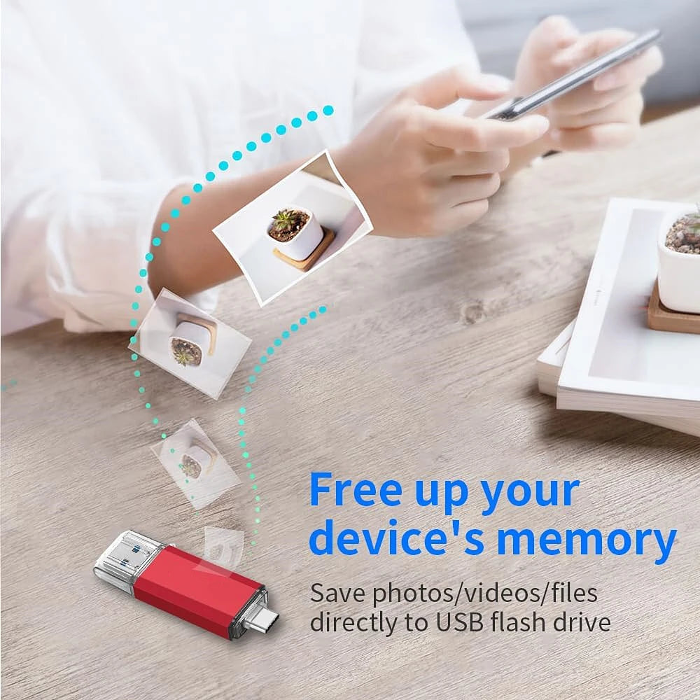 512GB OTG USB Flash Drive USB 3.0 Type C For iPhone ipad 128GB 256GB Pendrive Samsung Huawei Xiaomi Android Laptop Memory Stick