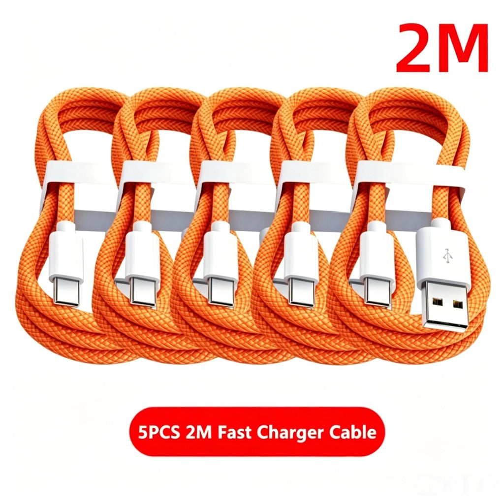 5PCS USB A Cable to USB C 240W Fast Charging