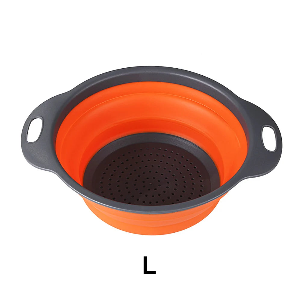 Silicone World Folding Drain Basket Fruit Vegetable Washing