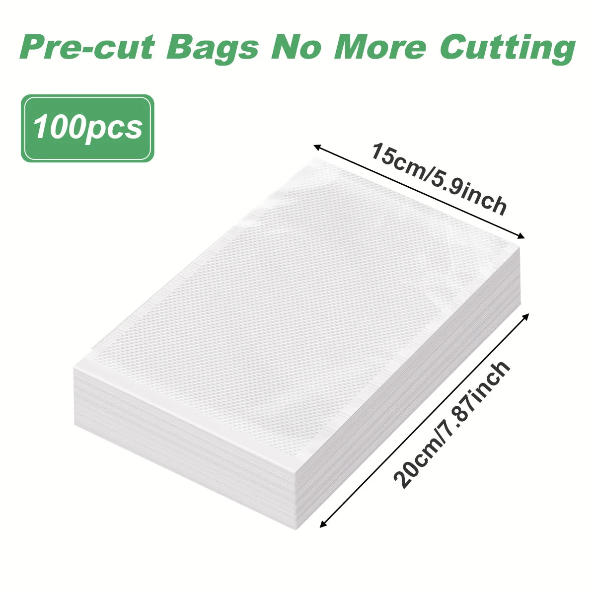 Vacuum Sealer Bags, Food Storage Pouches, Freshness Preservation for Kitchen, Compatible with Vacuum Sealer Machine Accessories