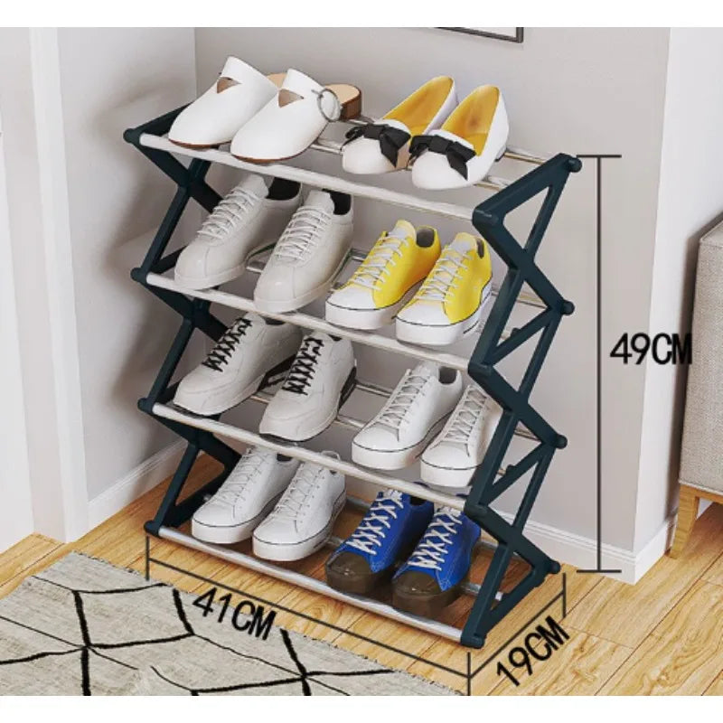4Layer X-Type Shoe Rack Multi Layered Space Saving