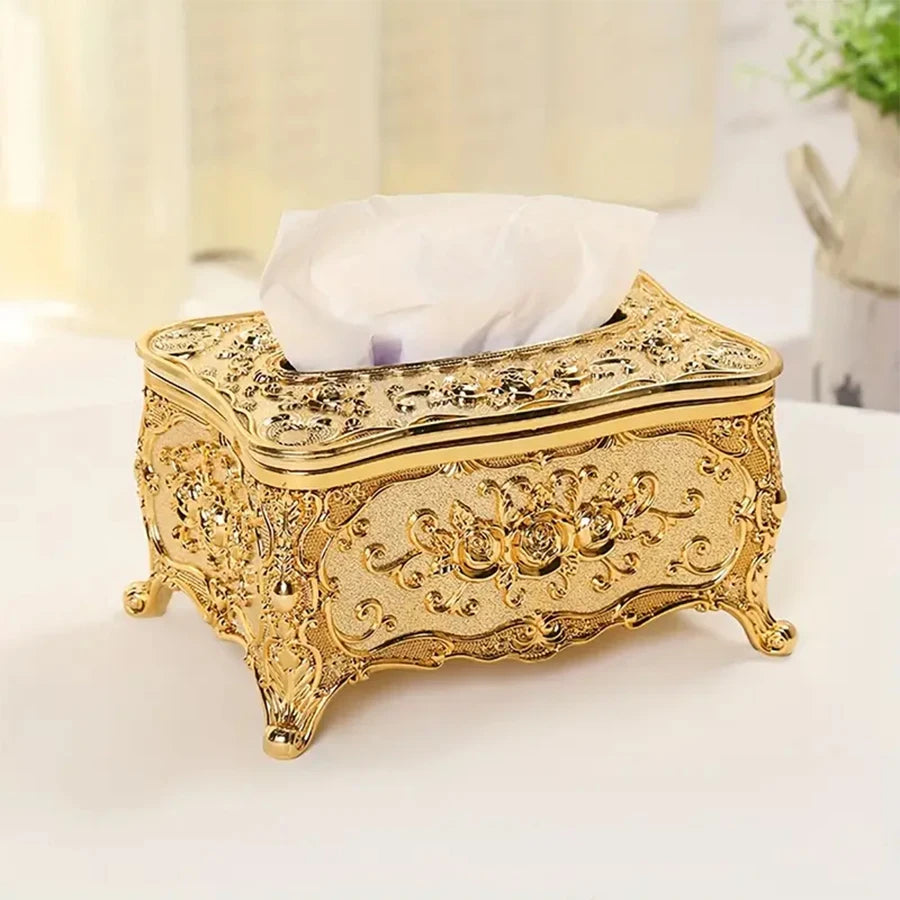 European Rose Tissue Box For Home, Kitchen, Living Room, Bedroom, Hotel, Restaurant, Napkin Extraction Box, Plastic Storage Box
