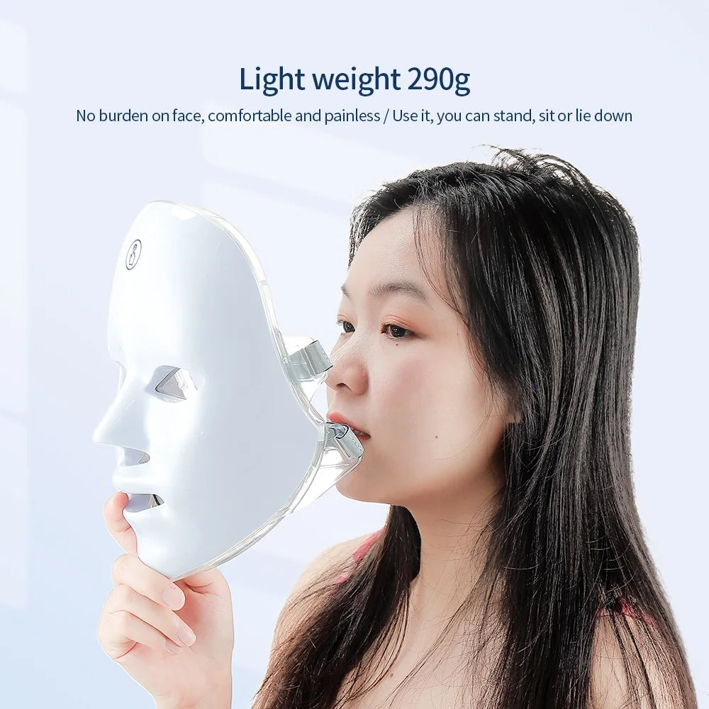 Wireless 7 Colors LED Face Beauty Machine Photon Facial Neck Skin Tighten