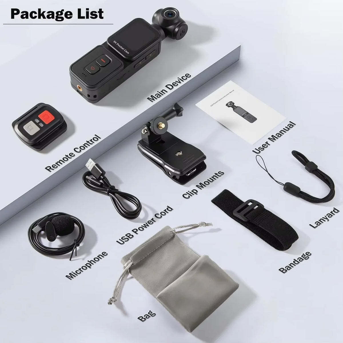 5K Pocket Vlog Camera With 270° Rotatable Lens Smart AI Face