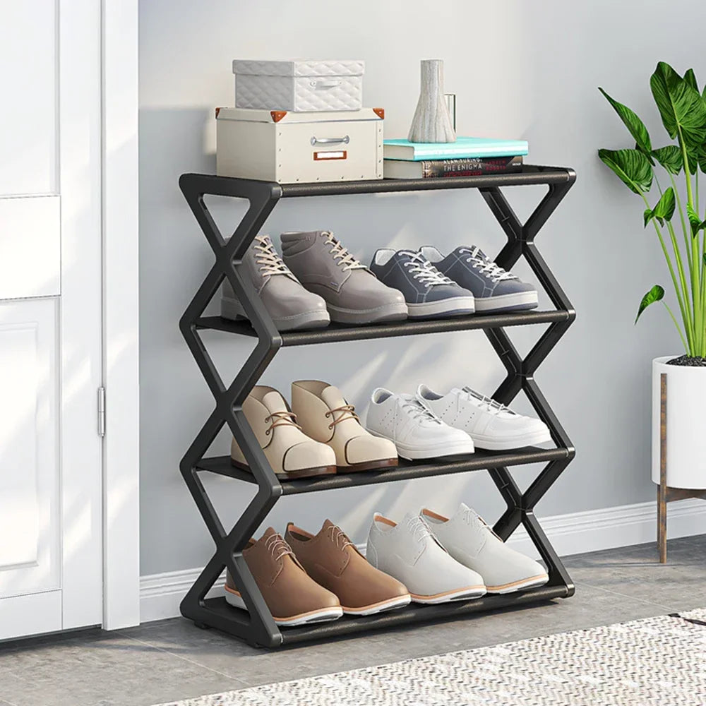 4Layer X-Type Shoe Rack Multi Layered Space Saving