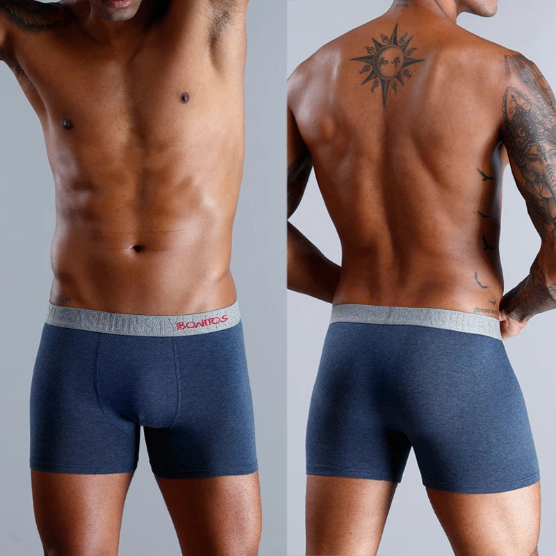 4 Pieces Cotton Men's Panties BONITOS Letter Elastic Waistband Underwear