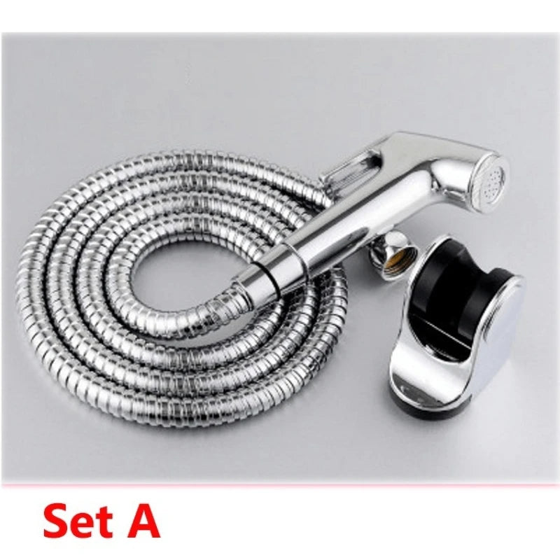 Toilet Brush Handheld Spray Gun Sprayer Kit DN15 Stainless Steel Hand Bidet Faucet