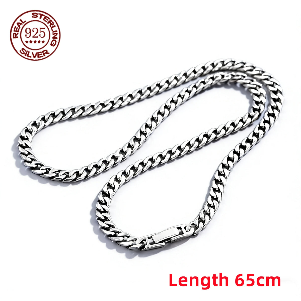 100% S925 Sterling Silver Handmade 7MM 8MM Retro Cuban Trend Rough Style
