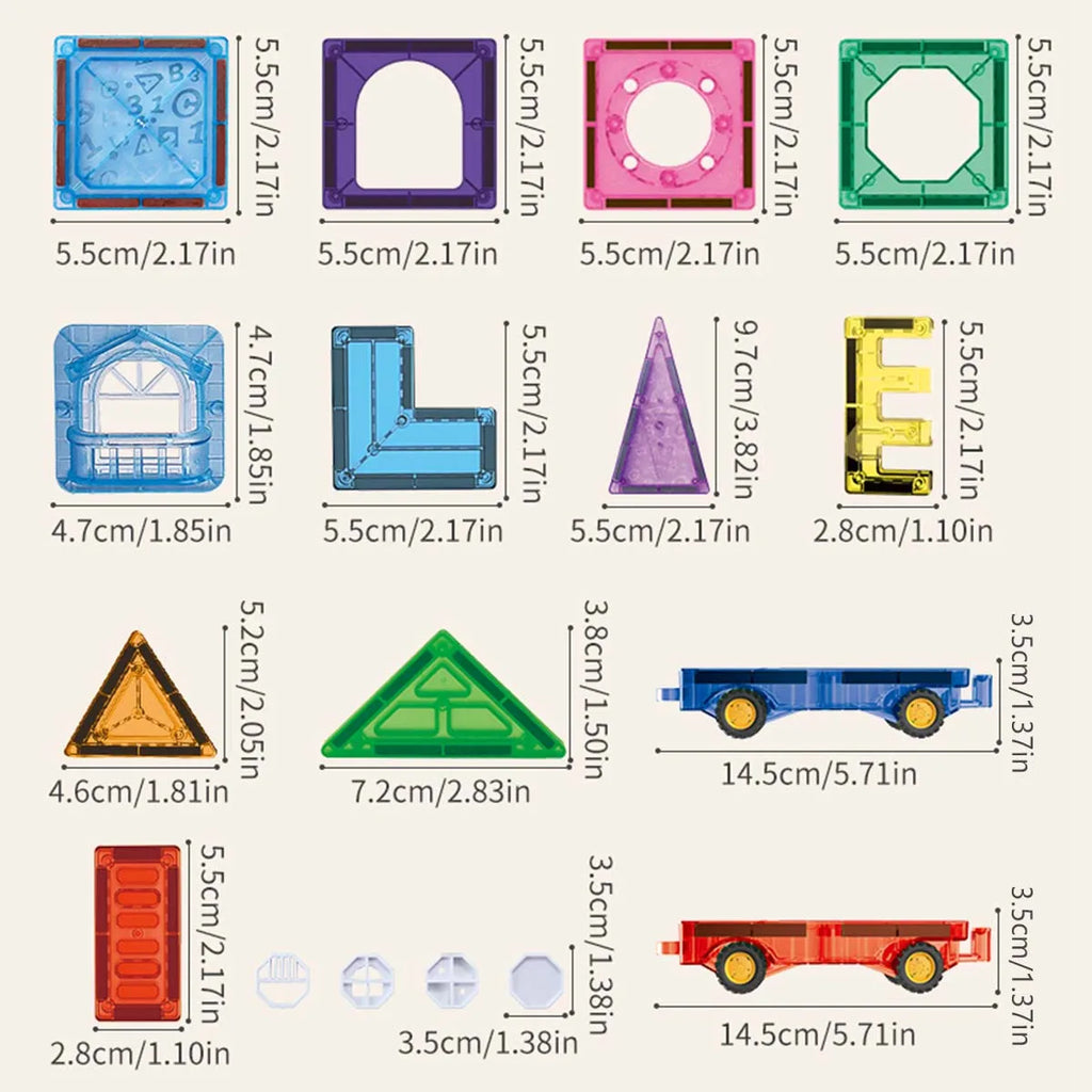 Magnetic Building Blocks Tiles Children's DIY Creative Toys for Kids Ages 3+ Year Old Boys Girls STEM Educational Sensory Gifts