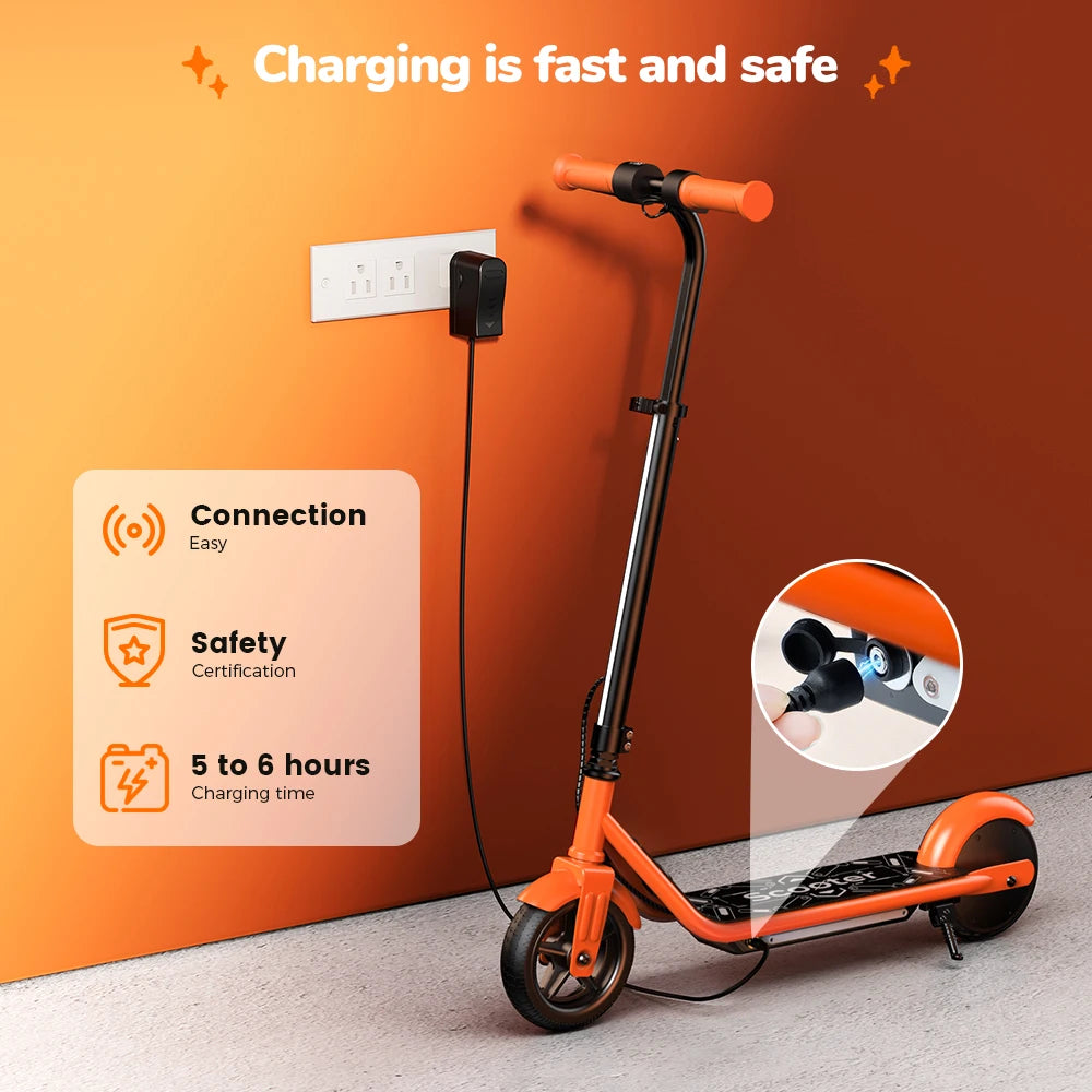 K2Pro Electric Scooter for Kids Ages 6-12 150W E-Scooter Riding Toys 6.5 inch Children E-scooter 3 Speeds LED Light Adjustable u