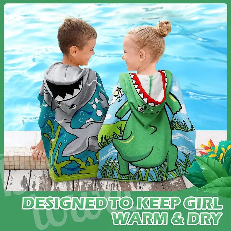 Cartoon Animals Hooded Beach Towel