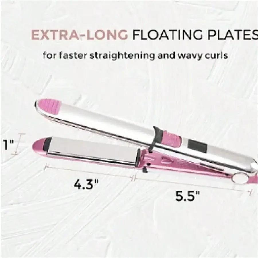 2-in-1 Hair Straightener and Curler, 1 Inch Professional Ceramic Ionic