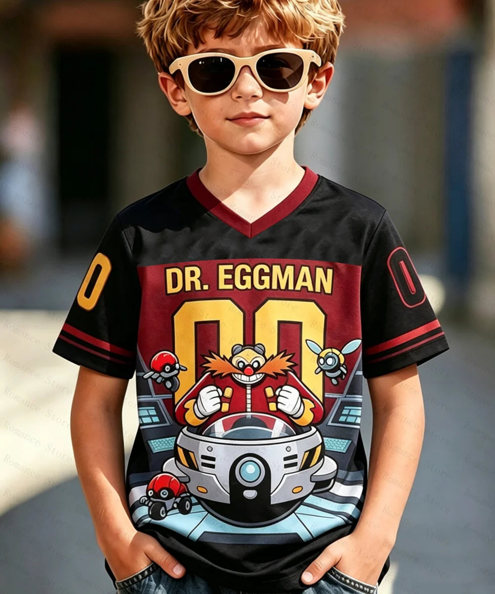 Sonic The Hedgehog Kids T Shirt Boys Girls Cartoon Print Short Sleeve Sport Jersey Children Summer Casual Tee Tops Adult T-shirt