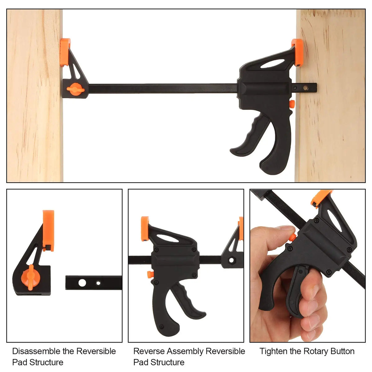 2/5pcs Woodworking Work Bar 4 Inch Bar Clamp Set Heavy Duty