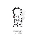 Stainless Steel Handala Boy Keychain Geometric Pendant Key Ring Holder Backpack Charm Jewelry for Women Men