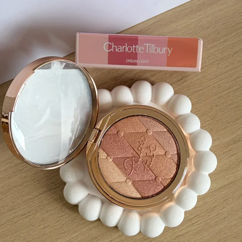 Hot CT Pink Two-tone Blush Lasting Beauty Makeup Diamond Gold