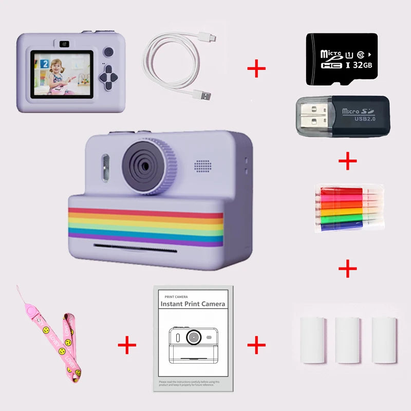 Children's Printable Camera Toy Small Camera Gift for Boys and Girls