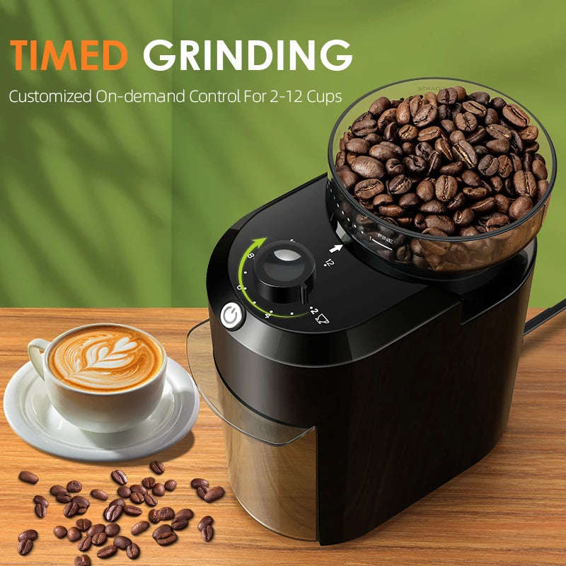 Wancle Electric Burr Coffee Grinder Adjustable 220V/120V