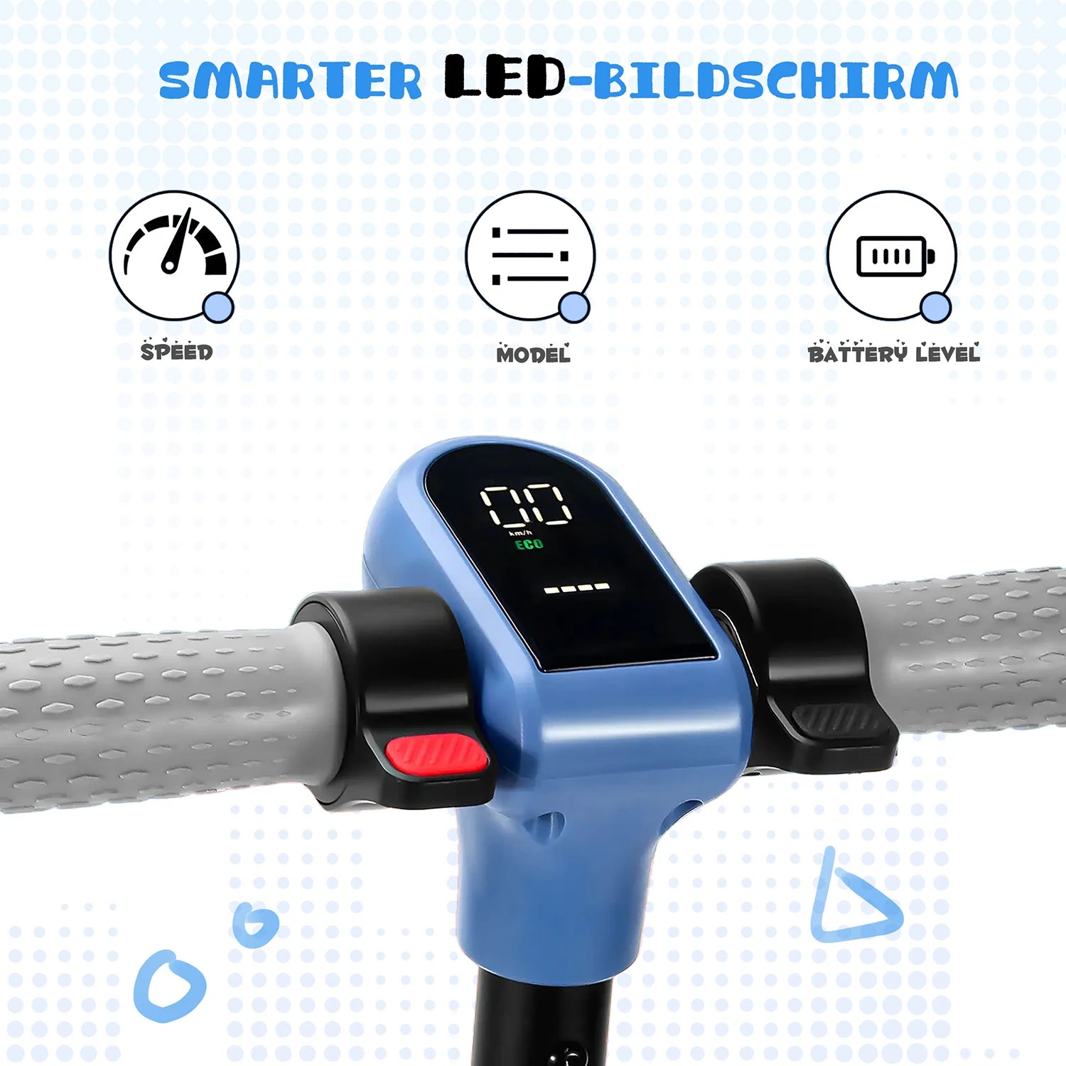 Sinaopus 6.5 Inch Kids Electric Scooter 110W Motor with Bluetooth Music Function, LED Lights, 14km/h Max Speed, Foldable E-Scooter for Kids 6+