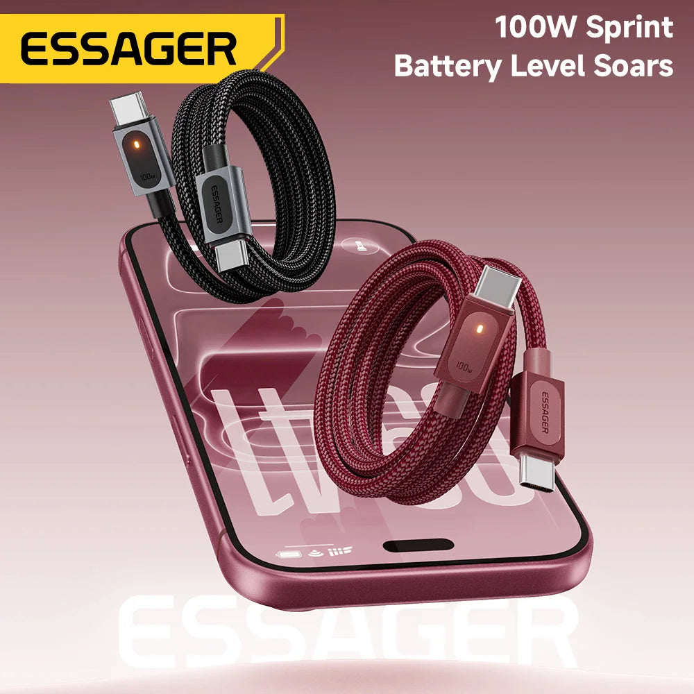 Essager 100W Type C to Type C Cable 5A  Fast Charging
